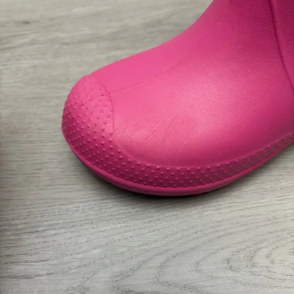 Crocs Rain Boot Handle It Pink Crush Pull On Waterproof Rain Boot Girls Size 2
